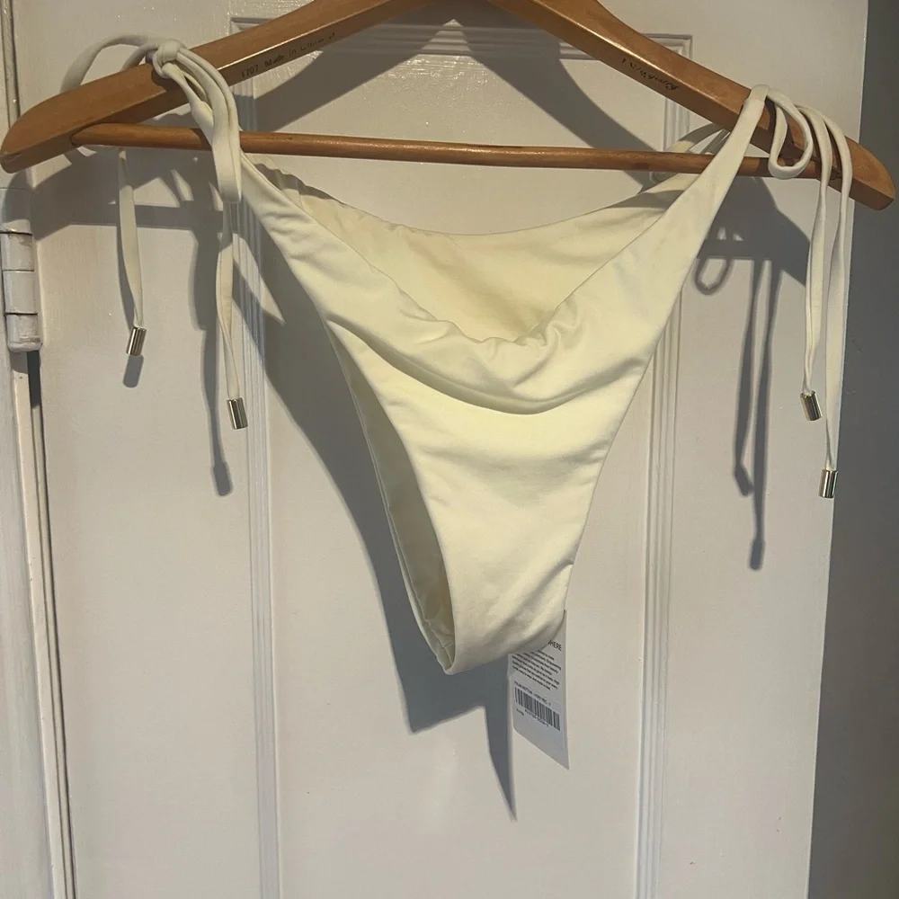 Monday Swimwear White Tie-Side Bikini Bottom